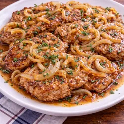 Bistec de Cerdo Encebollado