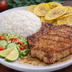 Chuleta de Cerdo con arroz Blanco