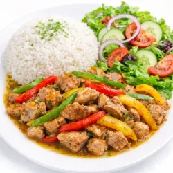 Fajita de Cerdo con Arroz Blanco