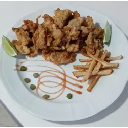 Minutas empanizadas con guarnición 