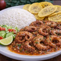 Pulpo Enchilado con Arroz Blanco