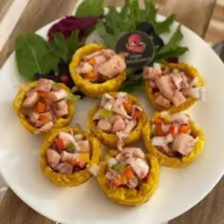 Tostones Rellenos de Pulpo