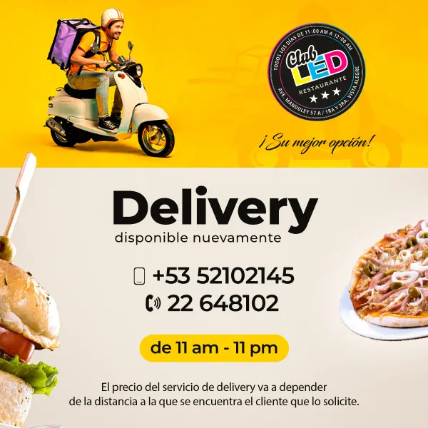 Ofrecemos un espacio acogedor y único destinado al disfrute de variados servicios que incluyen una alta cocteleria, buena música, deportes en vivo, así como la degustacion de exquisitos entrantes y ofertas gastronómicas, con la mejor calidad, eficiencia y profesionalismo; caracterizados por brindar una atención personalizada y de excelencia.Estamos en uno de los mejores barrios de la ciudad, Avenida Manduley # 57A entre 1ra y 3ra Reparto Vista Alegre de Santiago de Cuba. Siempre desde las 11:00am 🕛 hasta las 11:00pm 🕐,  Puede contactarnos a través de los siguientes teléfonos: +53 22648102 o al +53 51239112 . Visite nuestros perfiles en las Redes Sociales y déjenos sus comentarios.En Facebook:https://www.facebook.com/clubledsportsbar En Instagram: https://instagram.com/club_led_santiago
Gracias por preferirnos 👍Para quejas y sugerencias:ClubLEDsugerencias@gmail.com ClubLEDfeedback@gmail.com