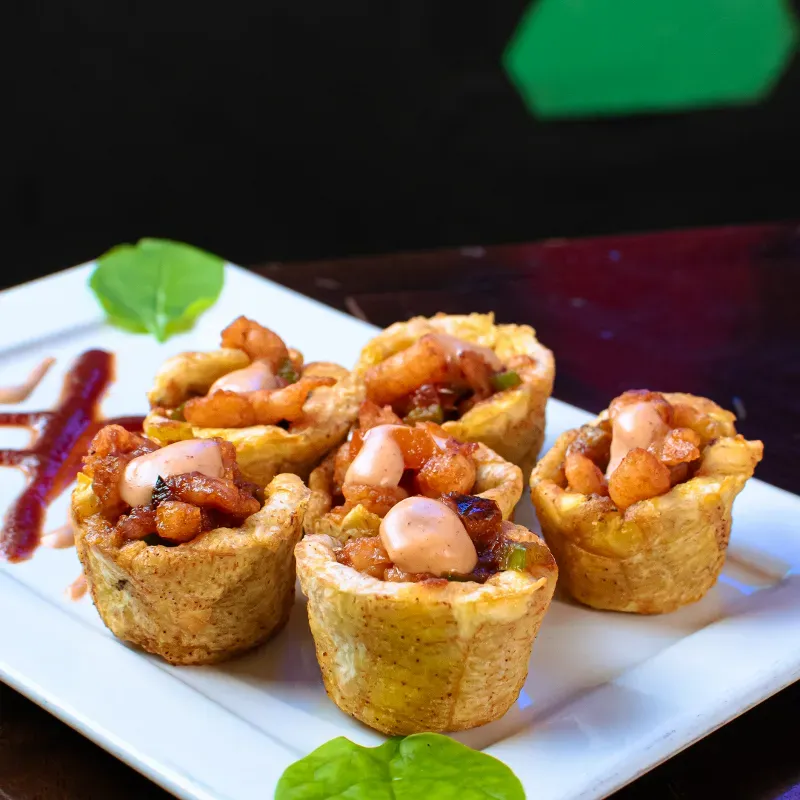 Tostones rellenos de camaron