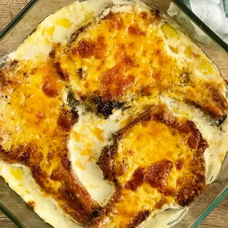 Chuleta de cerdo gratinada 