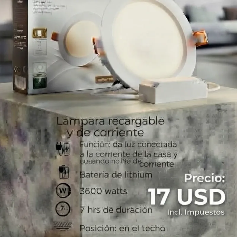 Lampara recargable y de corriente