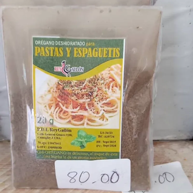 Orégano deshidratado para pastas y espaguetis (20 g)