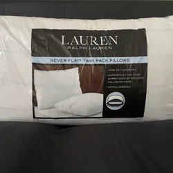 Almohadas Ralph Lauren Never Flat – Pack de 2 (Nuevas, Alta Calidad)