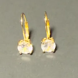 Aretes Plata 925 con Baño Dorado y Piedra Brillante – Elegantes y Minimalistas