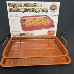 Bandeja Antiadherente Copper Collection para Horno – Crispy Tray con Canastilla (Set 2 Piezas)