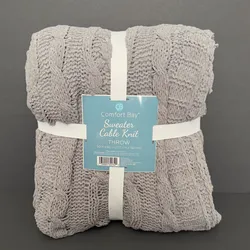 Comfort Bay Manta Decorativa Cable Knit Nueva 50x60