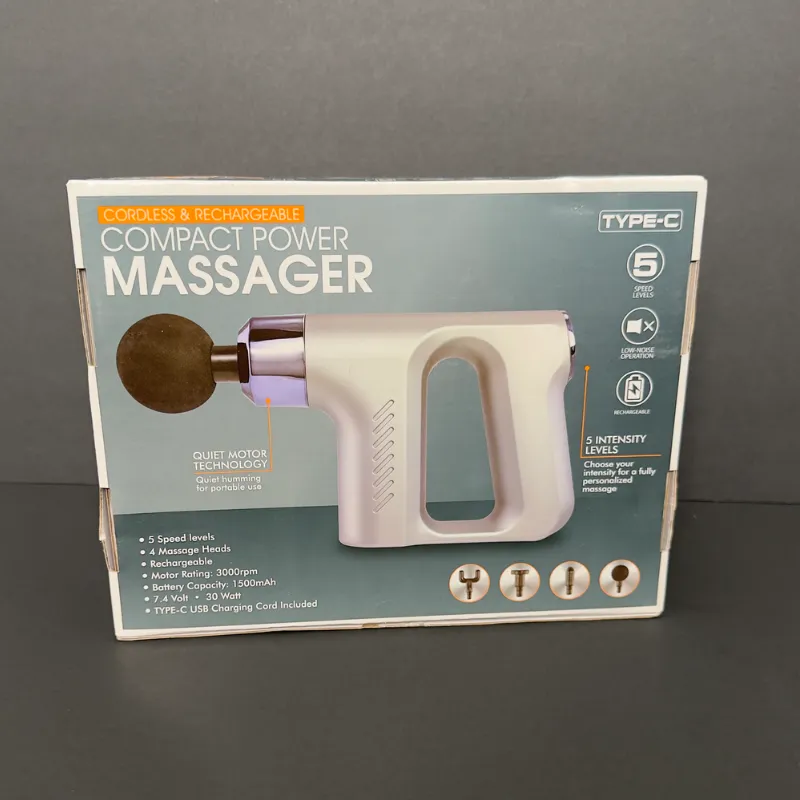 Pistola de Masaje Compacta Recargable Nueva con 5 Velocidades