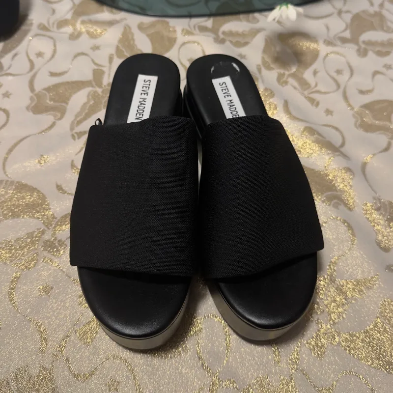 Sandalias Steve Madden negras plataforma nuevas talla: 7.5