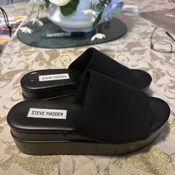 Sandalias Steve Madden negras plataforma nuevas talla: 7.5