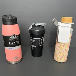 Set de Botellas y Termos Nuevos Hydrapeak, Blender Bottle y Apana