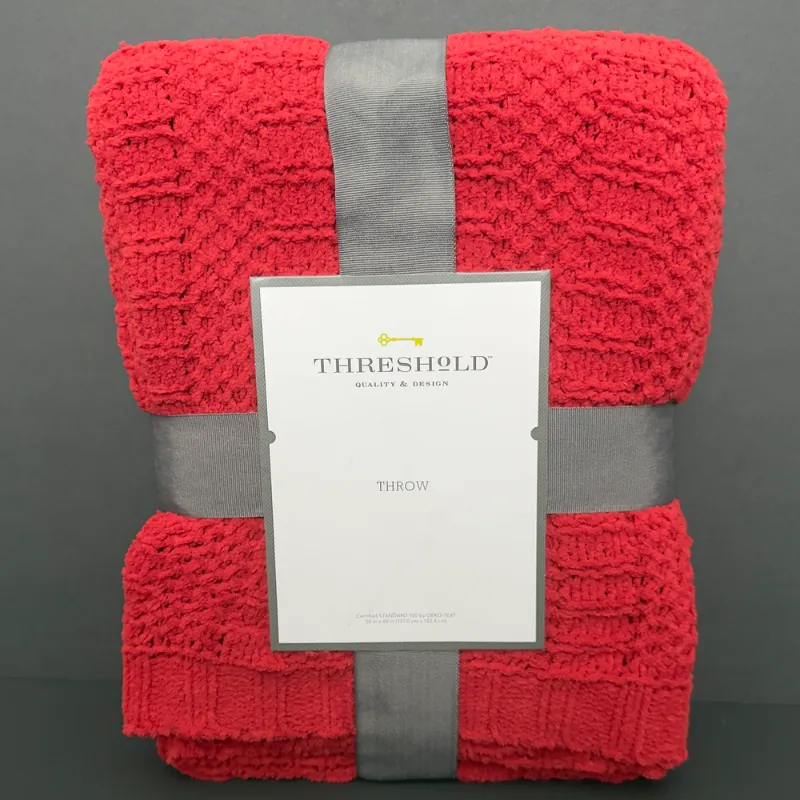 Threshold Manta Decorativa Roja Súper Suave Nueva 50x60