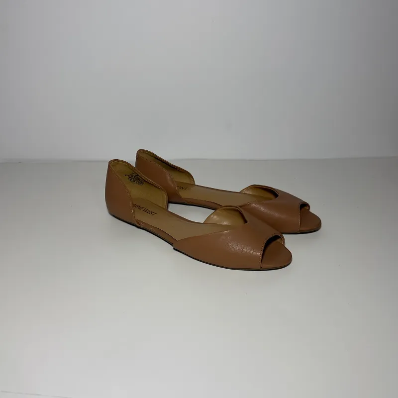 Zapatos planos Nine West mujer talla 7.5 M – Color camel/nude – Nuevos