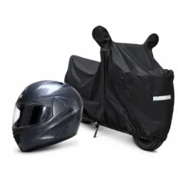 CASCO INTEGRAL DE FIBRA DE CARBONO + CAPA DE MOTO
