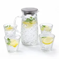 JUEGO DE JARRA DE VIDRIO CON 4 VASOS