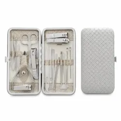 KIT DE MANICURA Y PEDICURA CON ESTUCHE PREMIUM 12 PCS