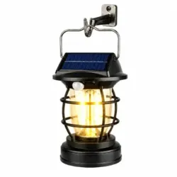 LAMPARA SOLAR ESTILO FAROL CON SENSOR DE MOVIMIENTO