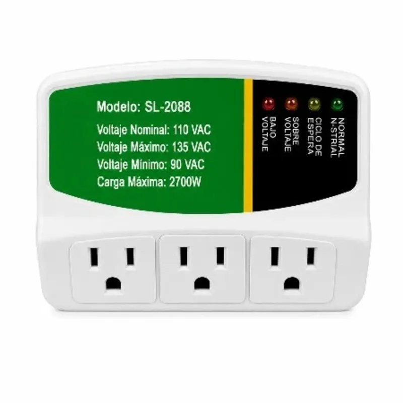 PROTECTOR DE VOLTAJE 3 PUERTOS S.P.C 110V