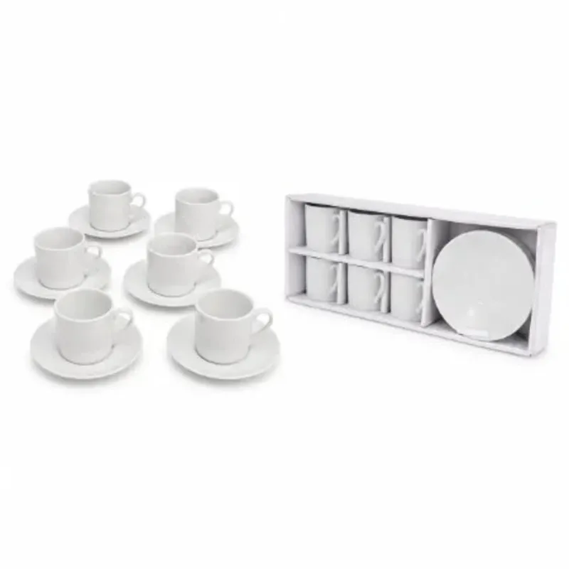 TAZAS DE CAFÉ 6 PCS BLANCAS