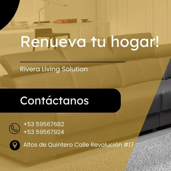 🏡 En Rivera Living Solution encontraras los mejores muebles para transformar tu hogar: desde elegantes juegos de sala y funcionales juegos de cocina, hasta cómodas camas y sofisticados balances. ¡Calidad, diseño y confort en un solo lugar! ✨