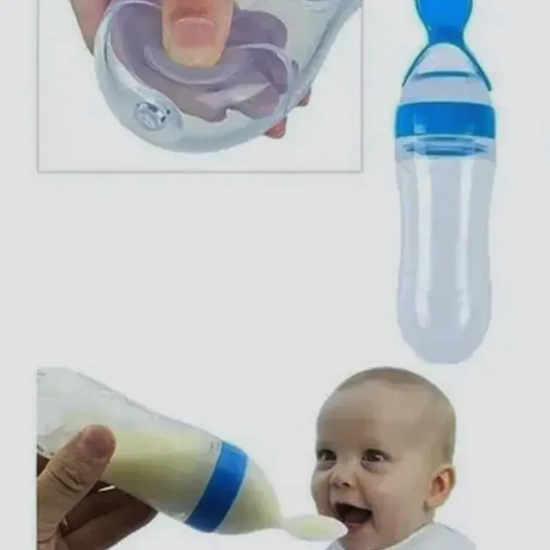 Cuchara dispensador para sopas, jugos y papillas para bebés.