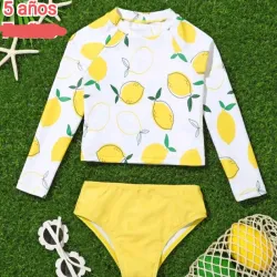 Bikini mangas largas limón 