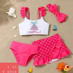 Bikini rosado 4 piezas de 🧜‍♀️ 