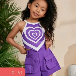 Blusa corta y short 4puerta morado