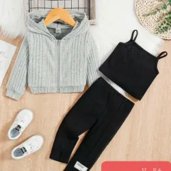 Conjunto 3 piezas juego de licra y abrigo 