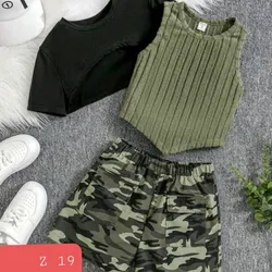 Conjunto de 3 piezas ( short,blusa y sobre todo)