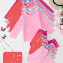 Conjunto de pijama mangas largas ( solo rosa)
