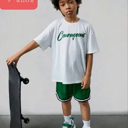 Conjunto de pulover y short verde 