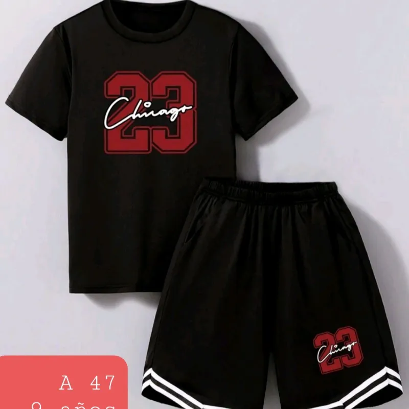 Conjunto negro y rojo Chicago