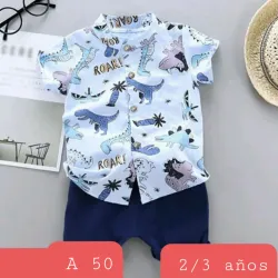 Juego de camisa azul Dinosaurios 