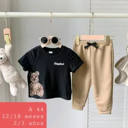 Pantalon beis pulov negro oso