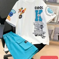 Pulover de muñecos y short 4puerta azul 