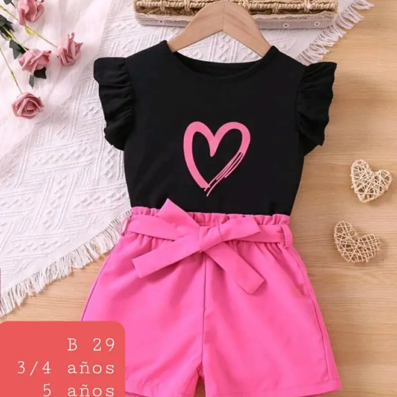 Pulover y short Negro/rosa 