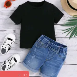 Short mezclilla pulov negro