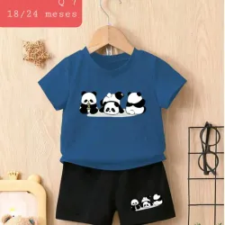 Short negro pulov azul panda 🐼 