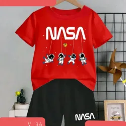 Short negro pulov rojo Nasa
