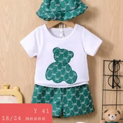 Short verde pulov oso con gorro