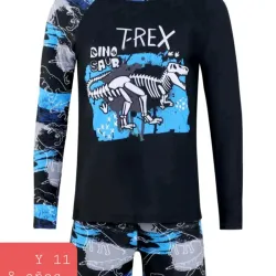 Traje baño de niño Dinosaurio azul T-REX