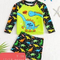 Traje baño niño dinosaurios colores 