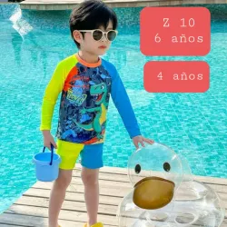 Traje baño varon dinosaurio de colores