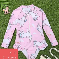 Trusa rosada mangas largas unicornio 