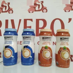 Pomos de Coffee Mate.Sabores vainilla y avellana